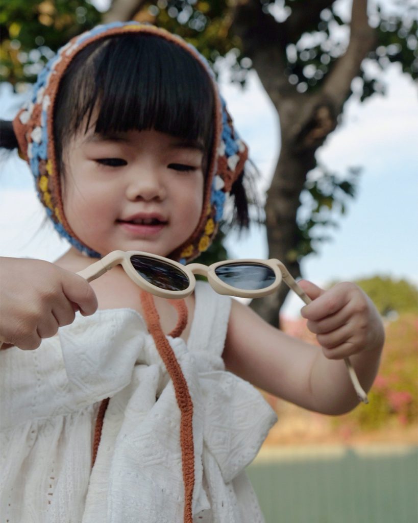 baby sunglasses with UVA/UVB protection and soft adjustable strap