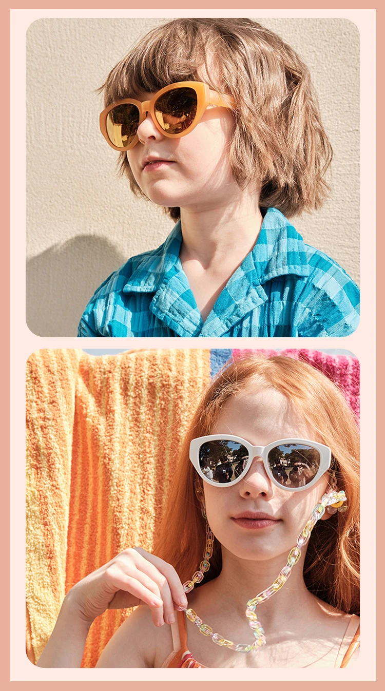 KiGO Calofornia cat eye white glasses and orange white cateye.