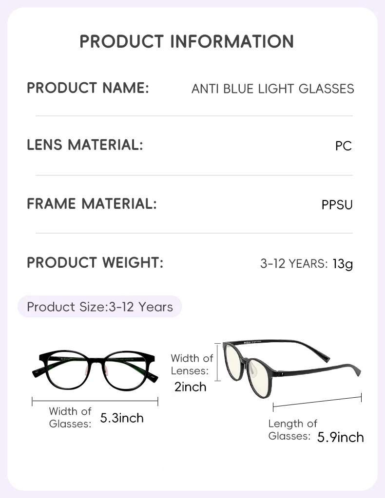 KiGO California blenders sunglasses kids​' product information of anti blue light galsses