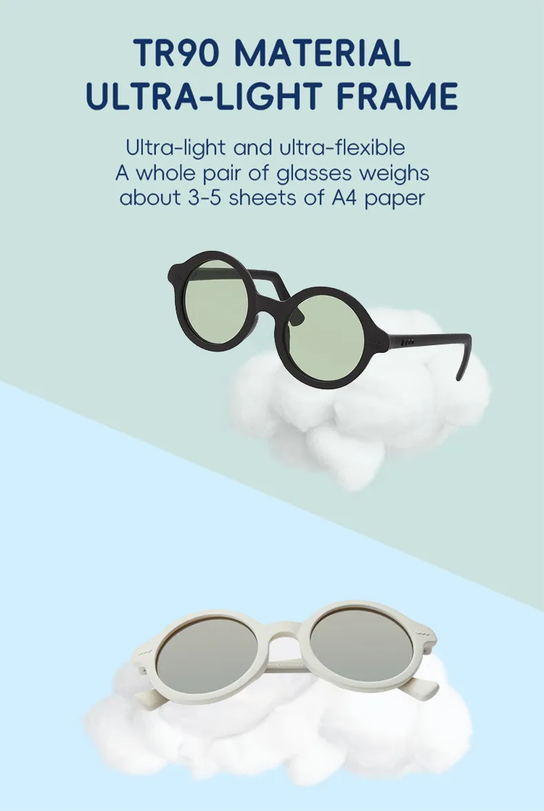 KiGO childrens designer sunglasses use TR90 material. They are ultre-light and ultra-flexible.