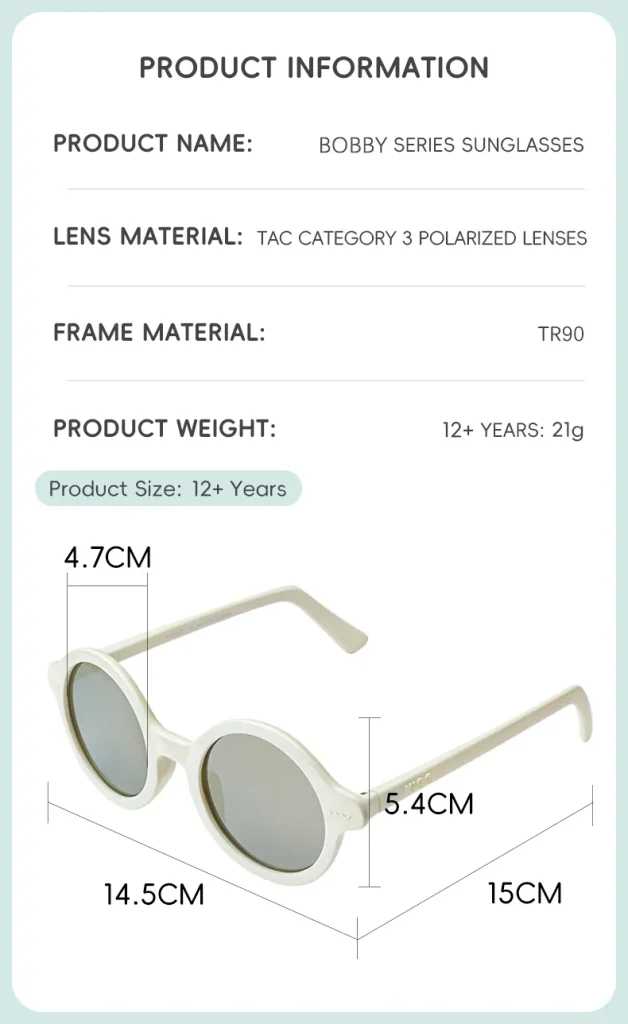 Best infant sunglasses sizes chart, you can according to this size picture to choose izipizi kids sunglasses​