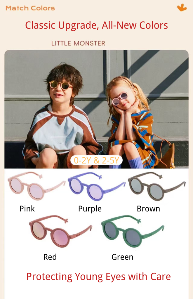 KiGO California newborn sunglasses for color choose