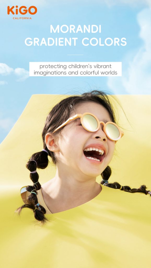 Best kids sunglasses​ KiGO protecting children's vibrant imaginations and colorful words.