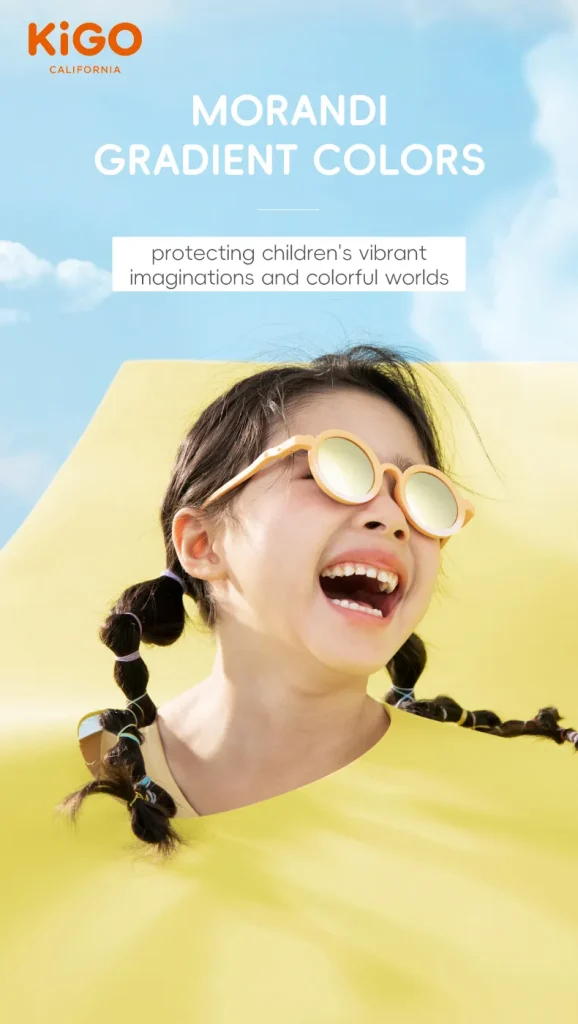 Best kids sunglasses​ KiGO protecting children's vibrant imaginations and colorful words.