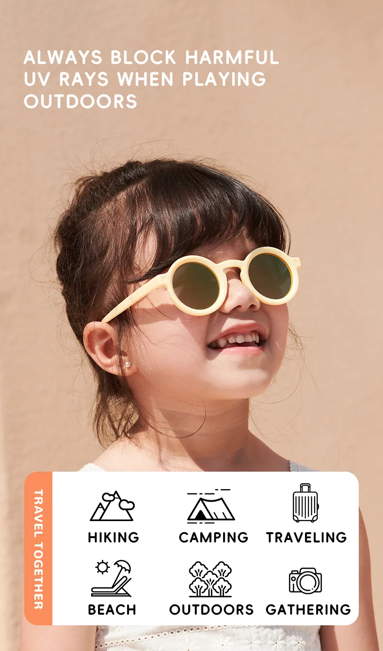 KiGO California kids sunglasses girls​ and boys are always block harmful UV rays when playing outdoors.