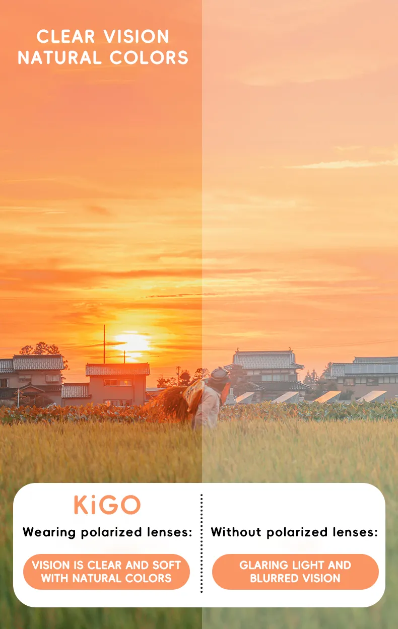 KiGO California kids sunglasses polarized​ has a clear vision and soft with natural colors.