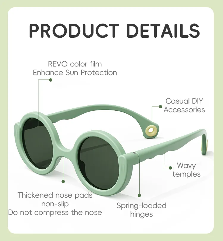 KiGO California good kids sunglasses have thickened nose pads non-slip. Do not compress the nose.
