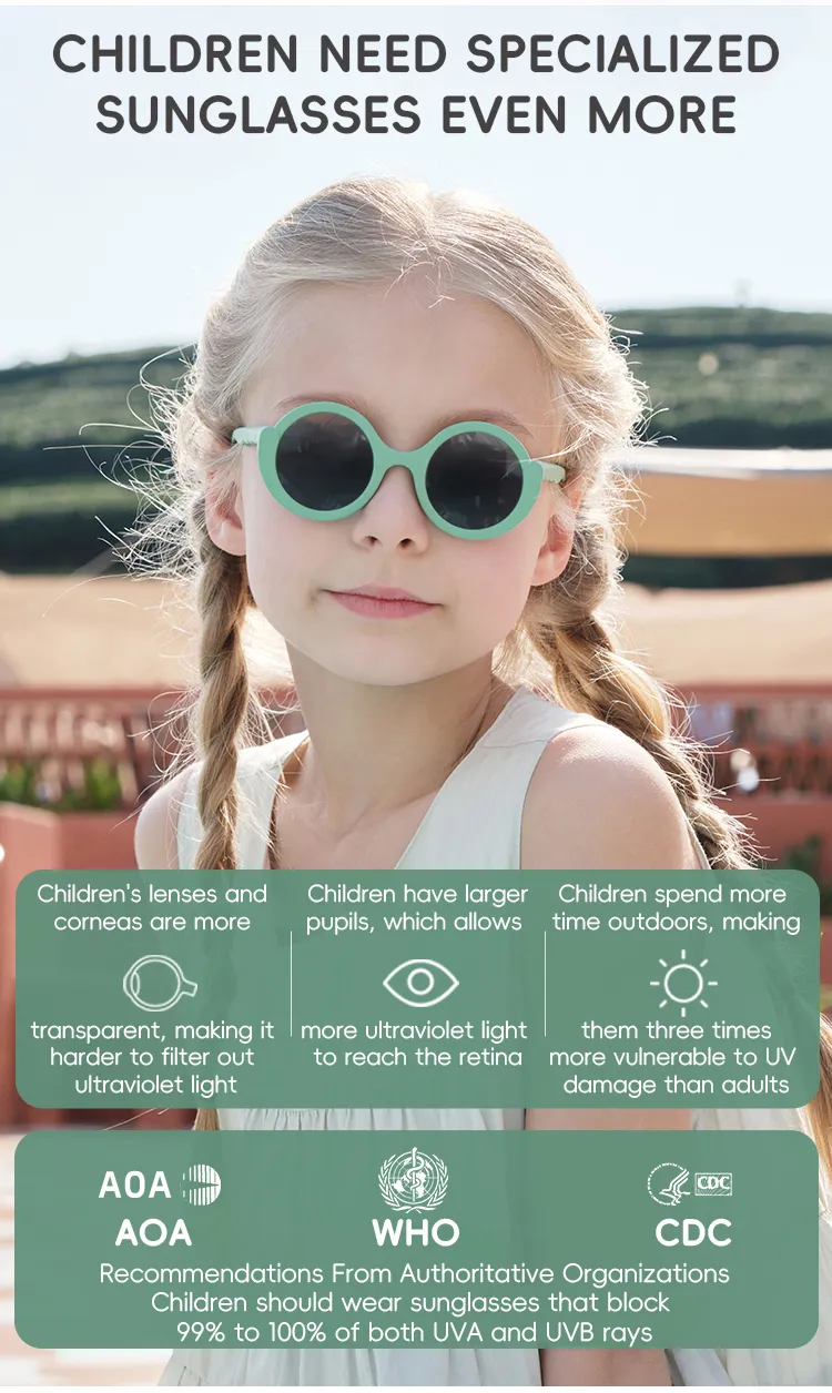 KiGO California sunglass for kids​ are high-quality and durable. TAC 3 category polarized lenses can block 99% to 100% of both UVA and UVB rays.